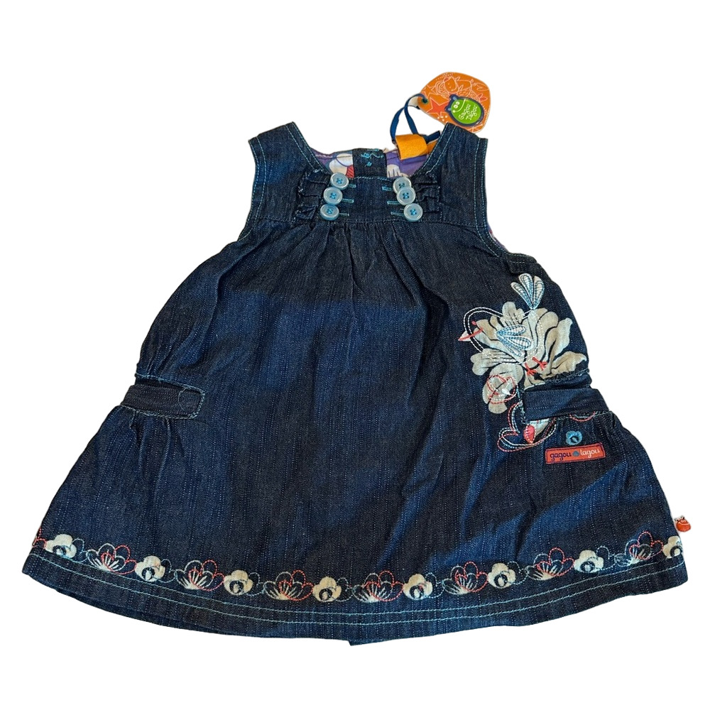NWT Baby embroidered denim dress size 6 months